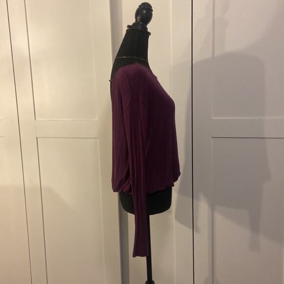 Free People Plum Open Back Top Long Sleeve Top XS - Picture 4 of 7